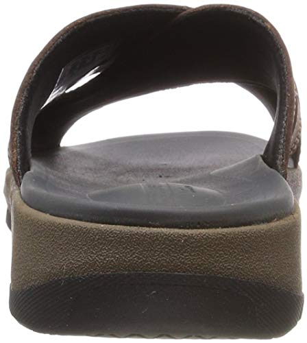 Clarks Brixby Cross, Sandalia con Pulsera Hombre, Marrón (Dark Brown Leather-), 46 EU