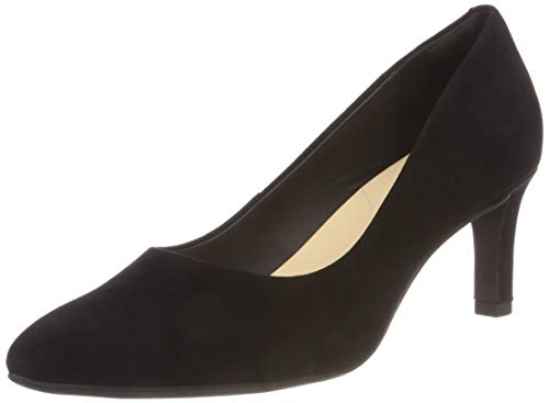 Clarks Calla Rose, Zapatos de Tacón para Mujer, Negro (Black Suede), 38 EU