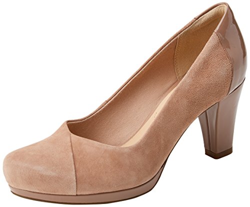 Clarks Chorus Carol, Zapatos de Tacón Mujer, Beige (Beige Combi), 39.5 EU
