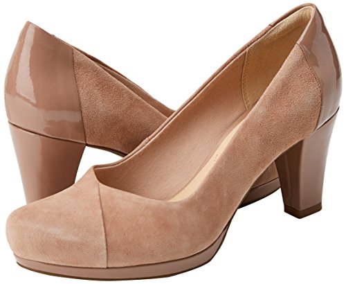 Clarks Chorus Carol, Zapatos de Tacón Mujer, Beige (Beige Combi), 39.5 EU