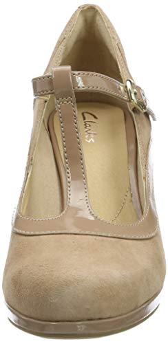 Clarks Chorus Pitch, Zapatos de Tacón para Mujer, Beige (Beige Combi), 38 EU