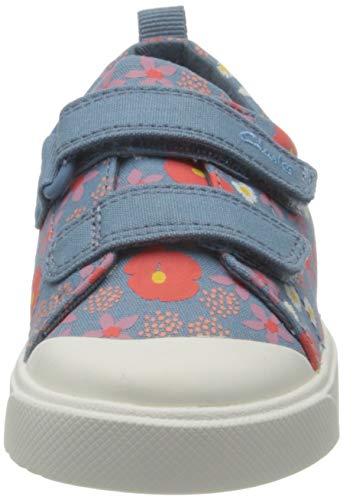 Clarks City Bright T, Zapatillas Niñas, Lona Azul Floral, 20 EU