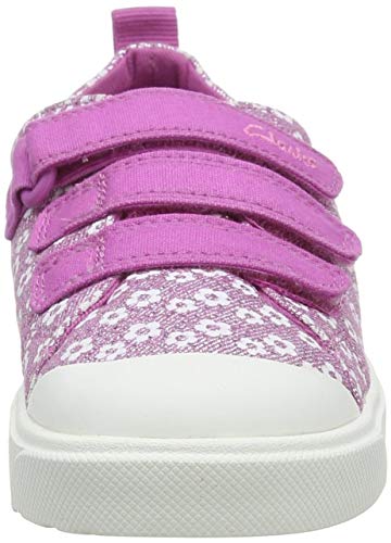 Clarks City Vibe K, Zapatillas Niños, Rosa (Pink Floral Pink Floral), 28 EU