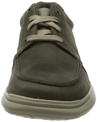 Clarks Cotrell Lane 261486527, Zapatos de Cordones Derby Hombre, Verde (Olive Combi Olive Combi), 43 EU