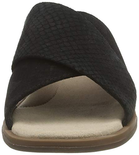 Clarks Declan Ivy, Sandalias Punta Cerrada Mujer, Negro (Black Nubuck Black Nubuck), 38 EU