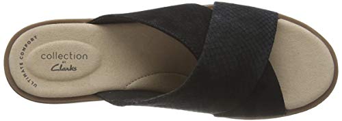 Clarks Declan Ivy, Sandalias Punta Cerrada Mujer, Negro (Black Nubuck Black Nubuck), 38 EU