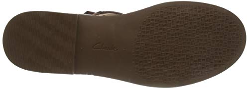 Clarks Declan Mix, Sandalias de Gladiador para Mujer, Marrón (Mahogany Combi Mahogany Combi), 41.5 EU