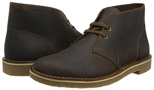 Clarks Desert Boot Bushacre 3, Botas Modelo Chukka Hombre, Marrón (Cera de Abejas), 43 EU