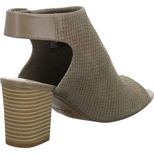 Clarks Deva Bell, Sandalias de Talón Abierto para Mujer, Verde (Olive Nubuck Olive Nubuck), 37 EU