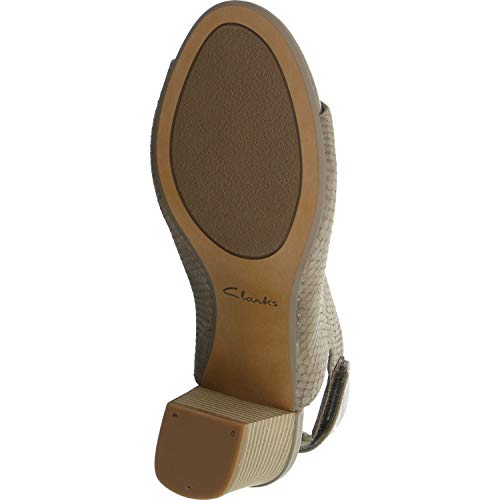 Clarks Deva Bell, Sandalias de Talón Abierto para Mujer, Verde (Olive Nubuck Olive Nubuck), 40 EU