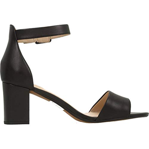 Clarks Deva Mae, Zapatos con Tacon y Correa de Tobillo Mujer, Negro (Black Leather-), 37 EU