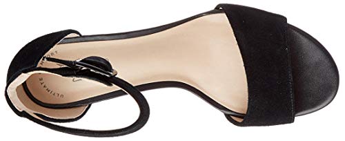 Clarks Deva Mae, Zapatos con Tacon y Correa de Tobillo Mujer, Negro (Black Suede-), 41 EU