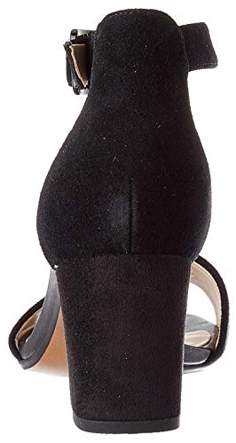Clarks Deva Mae, Zapatos con Tacon y Correa de Tobillo Mujer, Negro (Black Suede-), 41 EU