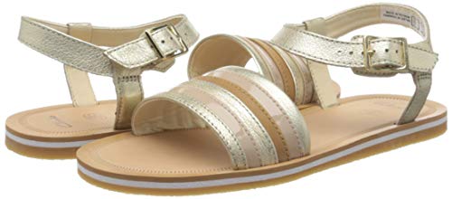 Clarks Finch Stride Y, Sandalias de Talón Abierto, Gris (Metallic Combi Metallic Combi), 36 EU