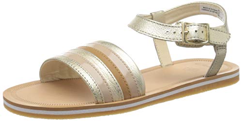 Clarks Finch Stride Y, Sandalias de Talón Abierto, Gris (Metallic Combi Metallic Combi), 36 EU