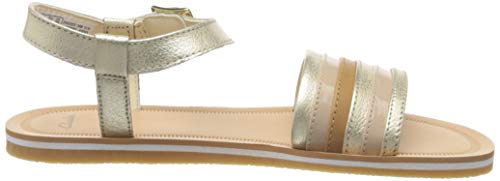 Clarks Finch Stride Y, Sandalias de Talón Abierto, Gris (Metallic Combi Metallic Combi), 36 EU