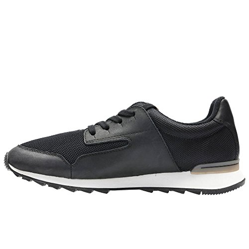 Clarks Floura Mix, Zapatillas Mujer, Negro (Black Leather-), 39 EU