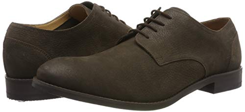 Clarks Flow Plain, Zapatos de Cordones Derby Hombre, Marrón Oscuro, 42 EU