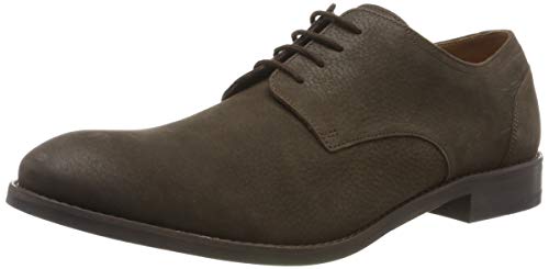 Clarks Flow Plain, Zapatos de Cordones Derby Hombre, Marrón Oscuro, 42 EU