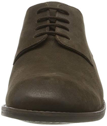 Clarks Flow Plain, Zapatos de Cordones Derby Hombre, Marrón Oscuro, 42 EU