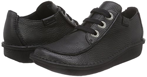 Clarks Funny Dream, Zapatos de Cordones Derby Mujer, Negro (Black Leather), 37.5 EU