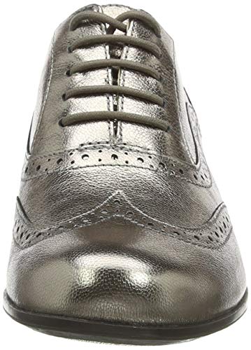 Clarks Hamble Oak, Zapatos de Cordones Brogue Mujer, Gris (Stone Met Lea Stone Met Lea), 36 EU