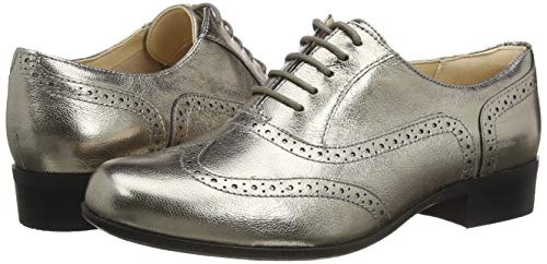 Clarks Hamble Oak, Zapatos de Cordones Brogue Mujer, Gris (Stone Met Lea Stone Met Lea), 36 EU