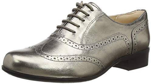 Clarks Hamble Oak, Zapatos de Cordones Brogue Mujer, Gris (Stone Met Lea Stone Met Lea), 36 EU