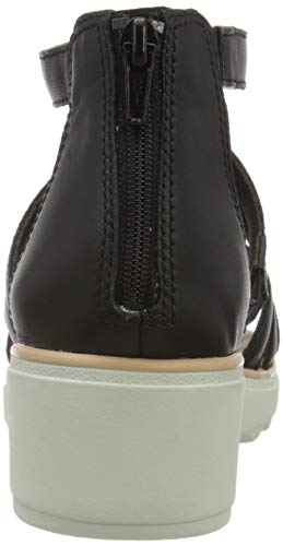Clarks Jillian Nina, Sandalia con Pulsera para Mujer, Negro (Black Leather Black Leather), 41 EU