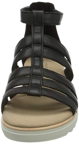 Clarks Jillian Nina, Sandalia con Pulsera para Mujer, Negro (Black Leather Black Leather), 41 EU
