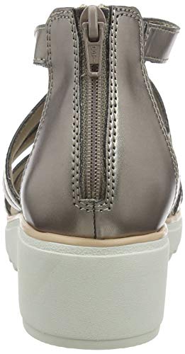 Clarks Jillian Nina, Sandalia con Pulsera para Mujer, Plateado (Pewter Metallic Pewter Metallic), 39 EU