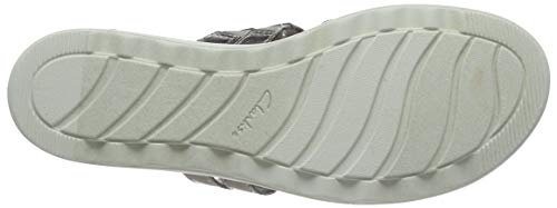 Clarks Jillian Nina, Sandalia con Pulsera para Mujer, Plateado (Pewter Metallic Pewter Metallic), 39 EU