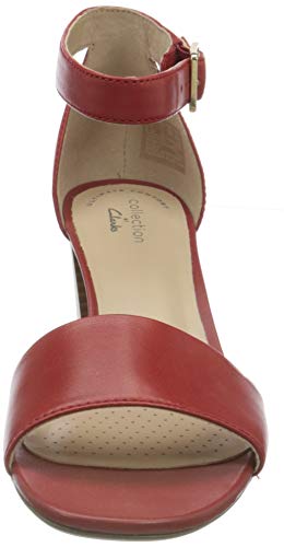 Clarks Jocelynne CAM, Bomba Mujer, Piel roja, 36 EU