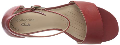 Clarks Jocelynne CAM, Bomba Mujer, Piel roja, 36 EU