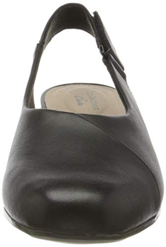 Clarks Juliet Pull, Sandalias con Correa de Tobillo Mujer, Negro Black Leather Black Leather, 39 EU