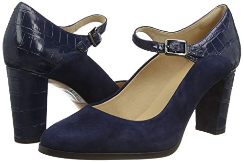 Clarks Kaylin Alba, Zapatos de Tacón para Mujer, Azul (Navy Combi Navy Combi), 39 EU