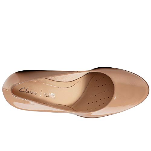 Clarks Kaylin Cara, Zapatos de Tacón Mujer, Beige (Praline Patent Praline Patent), 38 EU