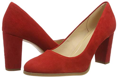 Clarks Kaylin Cara, Zapatos de Tacón Mujer, Rojo (Red Suede Red Suede), 39.5 EU