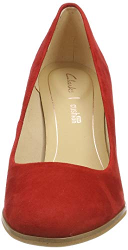 Clarks Kaylin Cara, Zapatos de Tacón Mujer, Rojo (Red Suede Red Suede), 39.5 EU