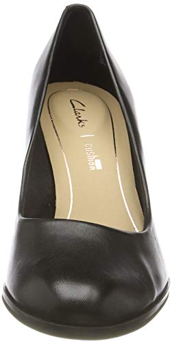 Clarks Kaylin Cara, Zapatos de Tacón para Mujer, Negro (Black Leather Black Leather), 39 EU