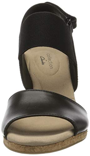 Clarks Lafley Lily, Sandalias de Talón Abierto Mujer, Negro (Black Black), 40 EU