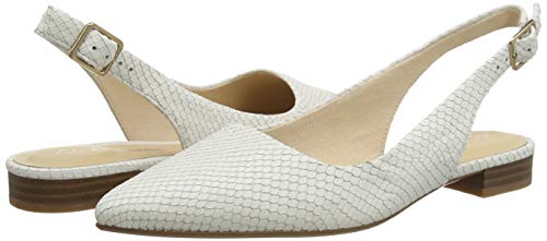 Clarks Laina15 Sling, Mocasines Mujer, Blanco (White Snake White Snake), 41.5 EU