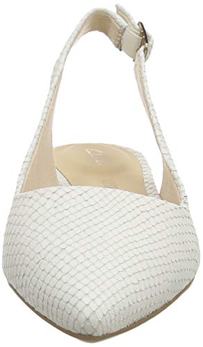 Clarks Laina15 Sling, Mocasines Mujer, Blanco (White Snake White Snake), 41.5 EU