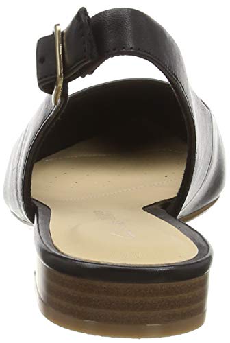 Clarks Laina15 Sling, Mocasines Mujer, Negro (Black Leather Black Leather), 37.5 EU