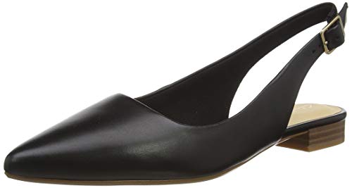 Clarks Laina15 Sling, Mocasines Mujer, Negro (Black Leather Black Leather), 37.5 EU