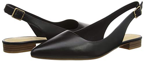 Clarks Laina15 Sling, Mocasines Mujer, Negro (Black Leather Black Leather), 37.5 EU