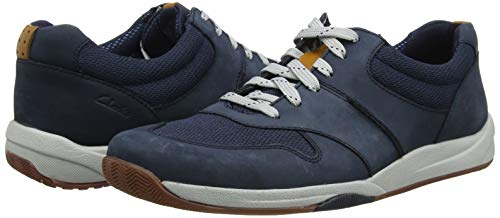 Clarks Langton Race, Zapatillas Hombre, Nubuck Azul Marino, 41.5 EU