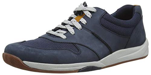 Clarks Langton Race, Zapatillas Hombre, Nubuck Azul Marino, 41.5 EU