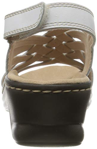Clarks Lexi Carmen, Sandalias de Talón Abierto para Mujer, Blanco (White Leather White Leather), 36 EU
