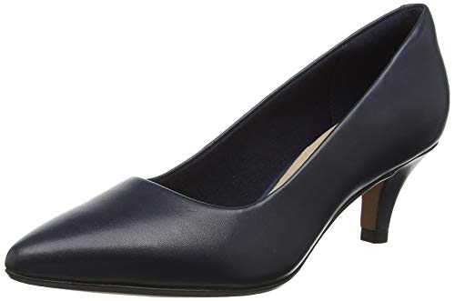 Clarks Linvale Jerica, Zapatos de Tacón Mujer, Azul (Navy Leather), 39.5 EU